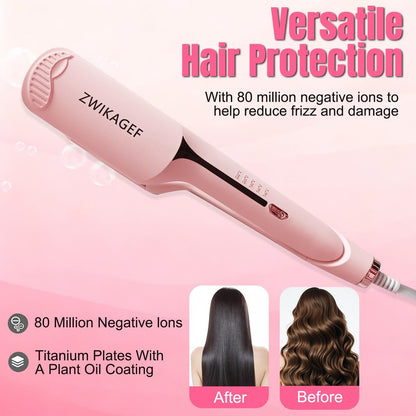 ZWIKAGEF Hair Crimper Curling Wand – 1.25 Inch Ceramic 3 Barrel Curling Iron for Short Hair, Dual Voltage, Anti-Scald Avelisse