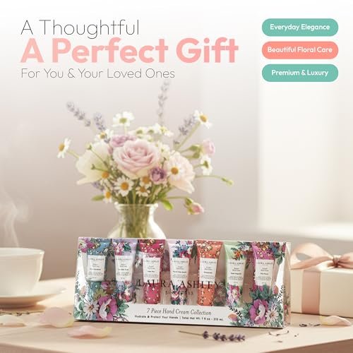 Laura Ashley Hand Cream Set - 7 Piece Hand Lotion Collection for Women, Travel Size Moisturizing Lotion for Dry Skin with Rose, Lavender, Magnolia & Floral Scents - 30ml Each - görsel 8