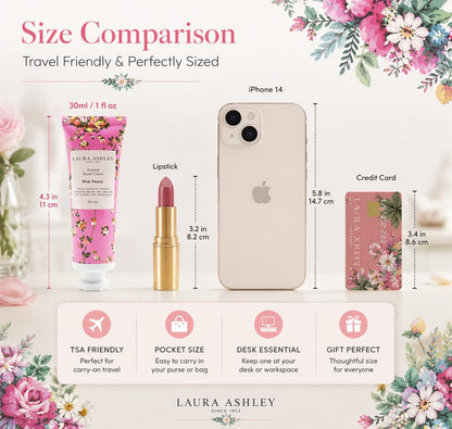 Laura Ashley Hand Cream Set - 7 Piece Hand Lotion Collection for Women, Travel Size Moisturizing Lotion for Dry Skin with Rose, Lavender, Magnolia & Floral Scents - 30ml Each
