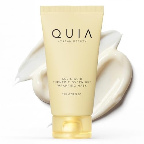 QUIA Turmeric + Kojic Acid Overnight Wrapping Mask – Hydrating Korean Face Mask for Glowing Skin, Even Tone & Improved Texture, 2.53 Fl Oz Avelisse