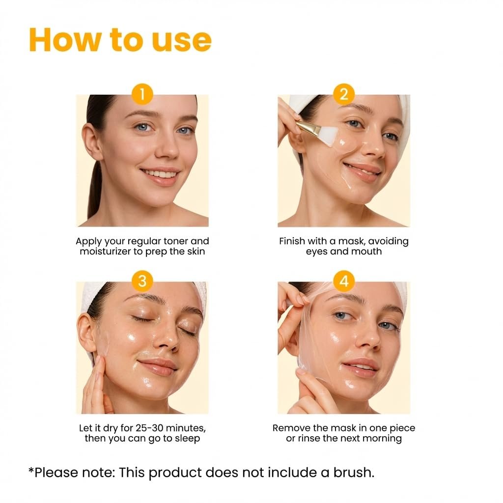 QUIA Turmeric + Kojic Acid Overnight Wrapping Mask – Hydrating Korean Face Mask for Glowing Skin, Even Tone & Improved Texture, 2.53 Fl Oz Avelisse