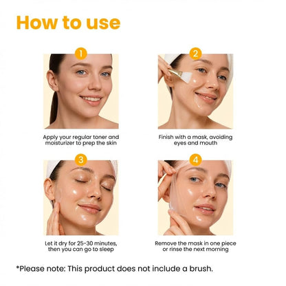 QUIA Turmeric + Kojic Acid Overnight Wrapping Mask – Hydrating Korean Face Mask for Glowing Skin, Even Tone & Improved Texture, 2.53 Fl Oz Avelisse