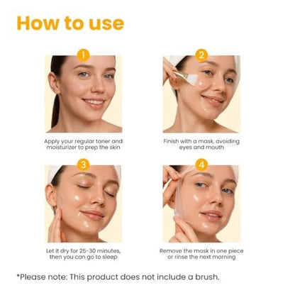 QUIA Turmeric + Kojic Acid Overnight Wrapping Mask – Hydrating Korean Face Mask for Glowing Skin, Even Tone & Improved Texture, 2.53 Fl Oz Avelisse
