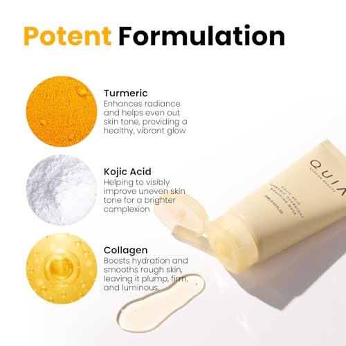 QUIA Turmeric + Kojic Acid Overnight Wrapping Mask – Hydrating Korean Face Mask for Glowing Skin, Even Tone & Improved Texture, 2.53 Fl Oz Avelisse