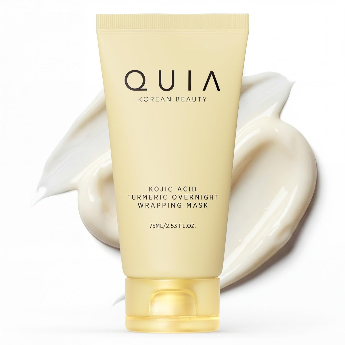 QUIA Turmeric + Kojic Acid Overnight Wrapping Mask – Hydrating Korean Face Mask for Glowing Skin, Even Tone & Improved Texture, 2.53 Fl Oz Avelisse