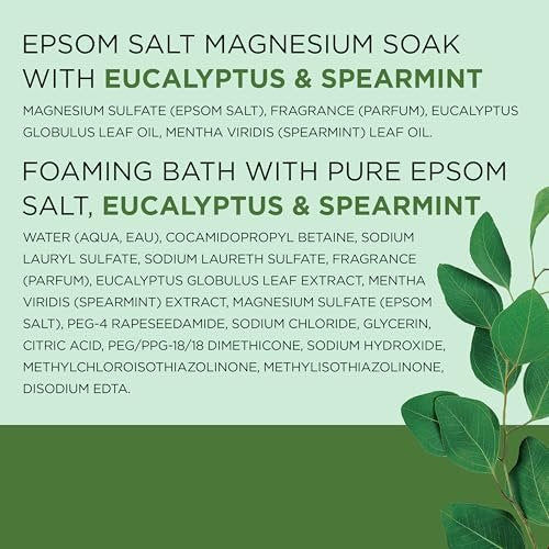 Dr Teal's Pure Epsom Salt Soak and Foaming Bath, Relax & Relief with Eucalyptus & Spearmint, Combo Pack Avelisse