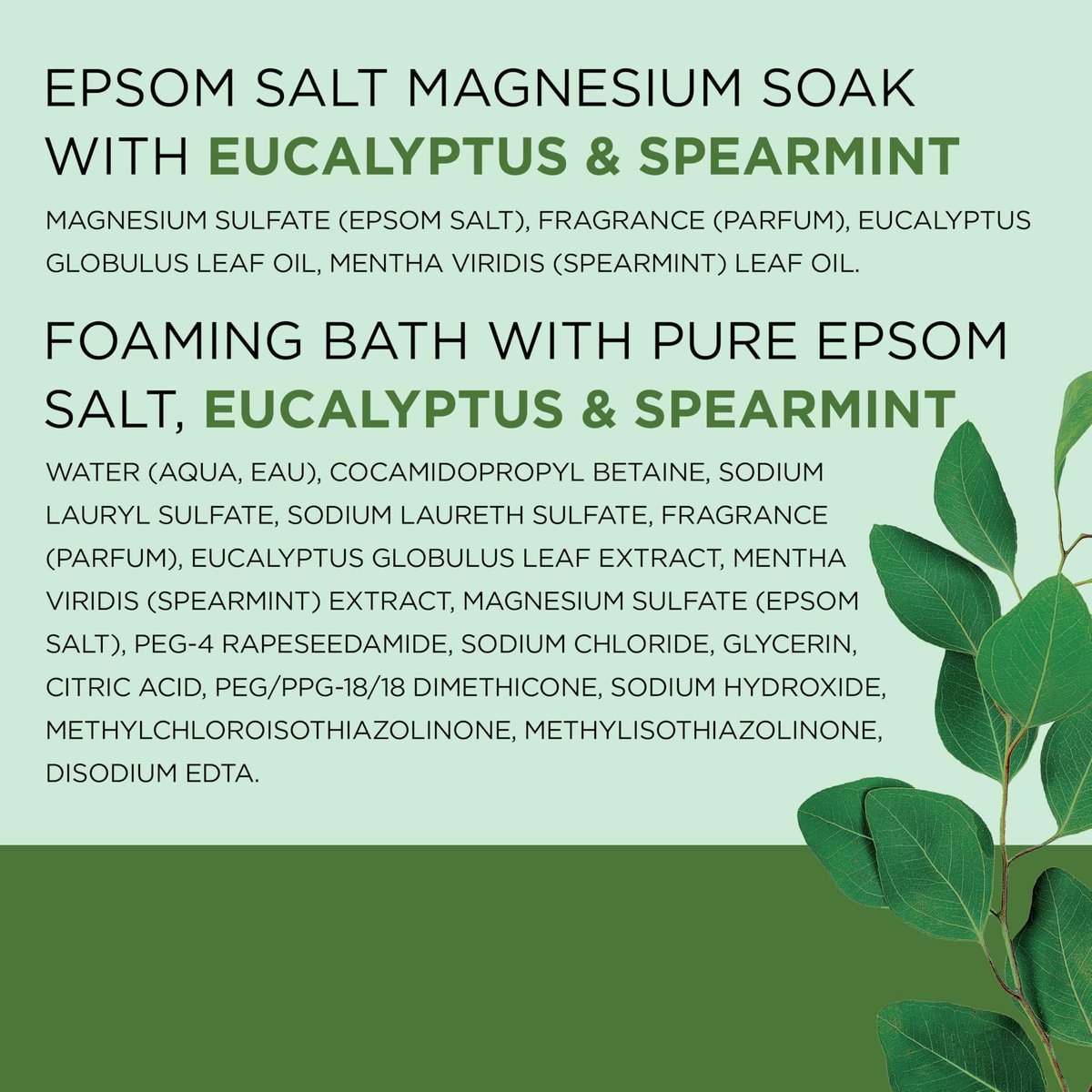 Dr Teal's Pure Epsom Salt Soak and Foaming Bath, Relax & Relief with Eucalyptus & Spearmint, Combo Pack Avelisse