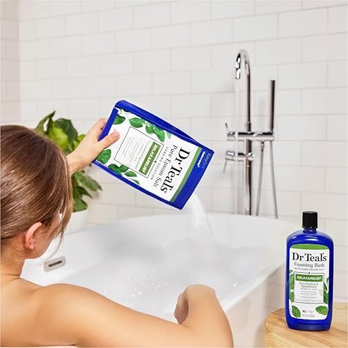 Dr Teal's Pure Epsom Salt Soak and Foaming Bath, Relax & Relief with Eucalyptus & Spearmint, Combo Pack Avelisse