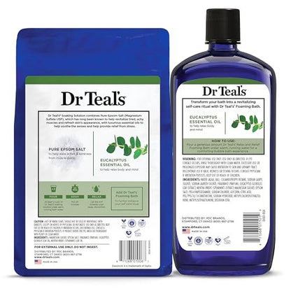 Dr Teal's Pure Epsom Salt Soak and Foaming Bath, Relax & Relief with Eucalyptus & Spearmint, Combo Pack Avelisse