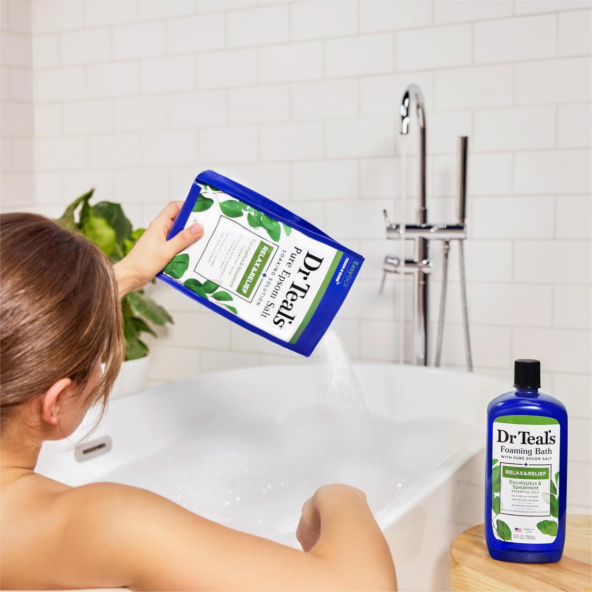 Dr Teal's Pure Epsom Salt Soak and Foaming Bath, Relax & Relief with Eucalyptus & Spearmint, Combo Pack Avelisse