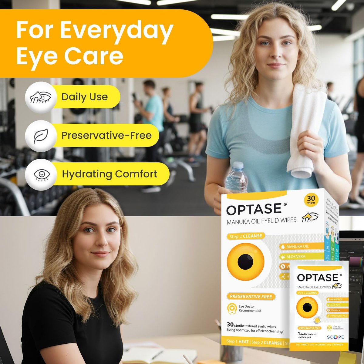 Optase Manuka Oil Eyelid Wipes – 30 Count, Preservative-Free Daily Eyelid Cleansing Wipes for Hygiene and Comfort - görsel 7
