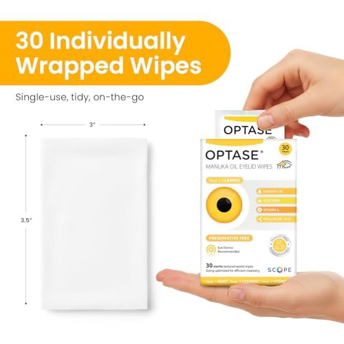 Optase Manuka Oil Eyelid Wipes – 30 Count, Preservative-Free Daily Eyelid Cleansing Wipes for Hygiene and Comfort - görsel 12