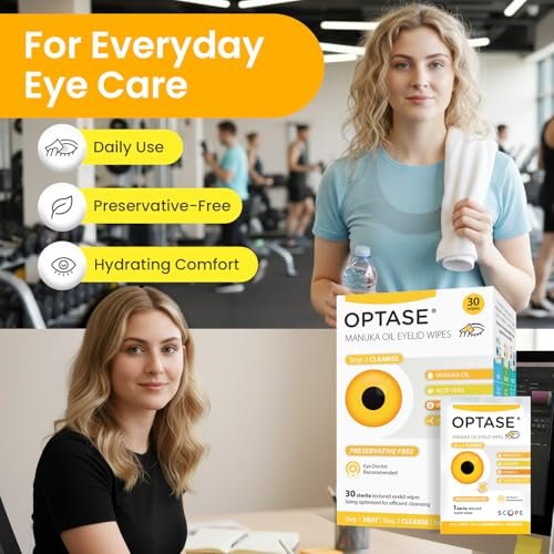 Optase Manuka Oil Eyelid Wipes – 30 Count, Preservative-Free Daily Eyelid Cleansing Wipes for Hygiene and Comfort - görsel 8