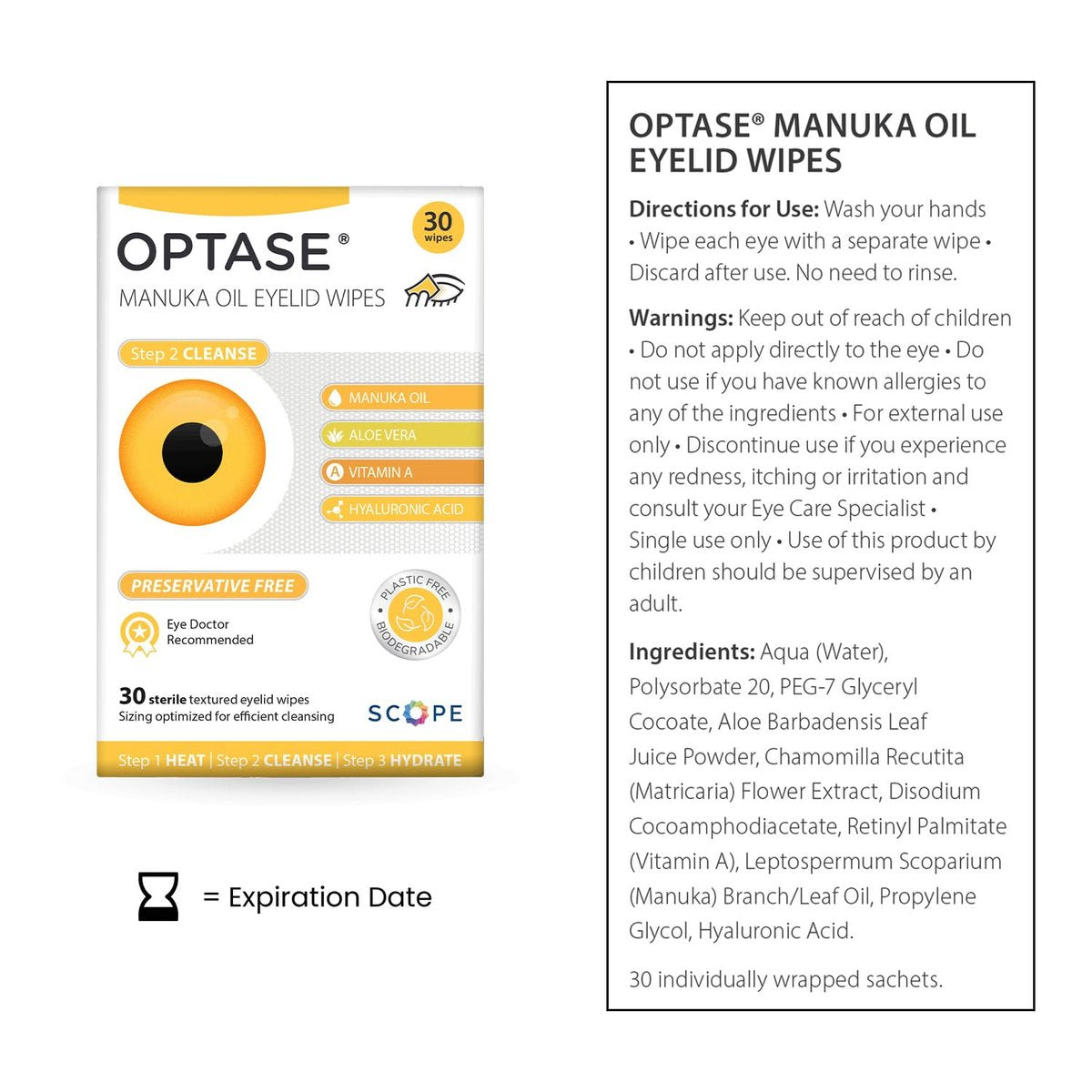 Optase Manuka Oil Eyelid Wipes – 30 Count, Preservative-Free Daily Eyelid Cleansing Wipes for Hygiene and Comfort - görsel 3