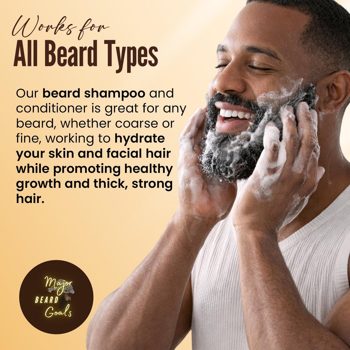 Major Beard Goals 2-in-1 Beard Wash & Conditioner for Men – Gentle Beard Shampoo & Conditioner for Soft, Hydrated, Nourished Facial Hair – Natural Ingredients – 7 oz Avelisse