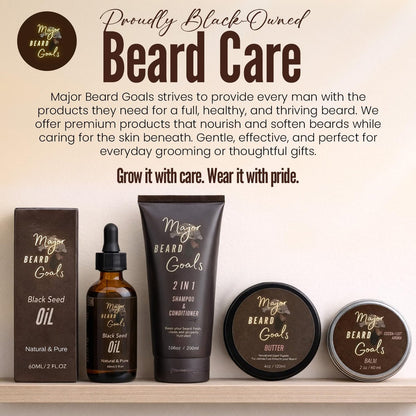 Major Beard Goals 2-in-1 Beard Wash & Conditioner for Men – Gentle Beard Shampoo & Conditioner for Soft, Hydrated, Nourished Facial Hair – Natural Ingredients – 7 oz Avelisse