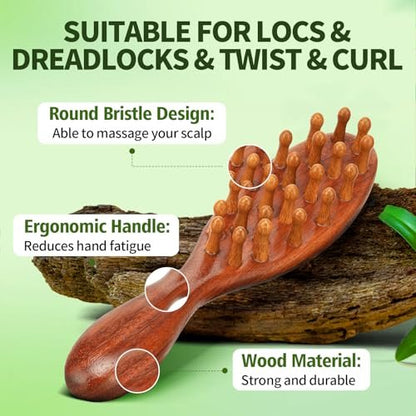 Rose Water Hair Loc Spray Refreshing for Locs – Hydrating Scalp Moisturizer with Dreadlock Brush, Wide Tooth Comb & Rosemary Oil Set for Hair Growth Avelisse