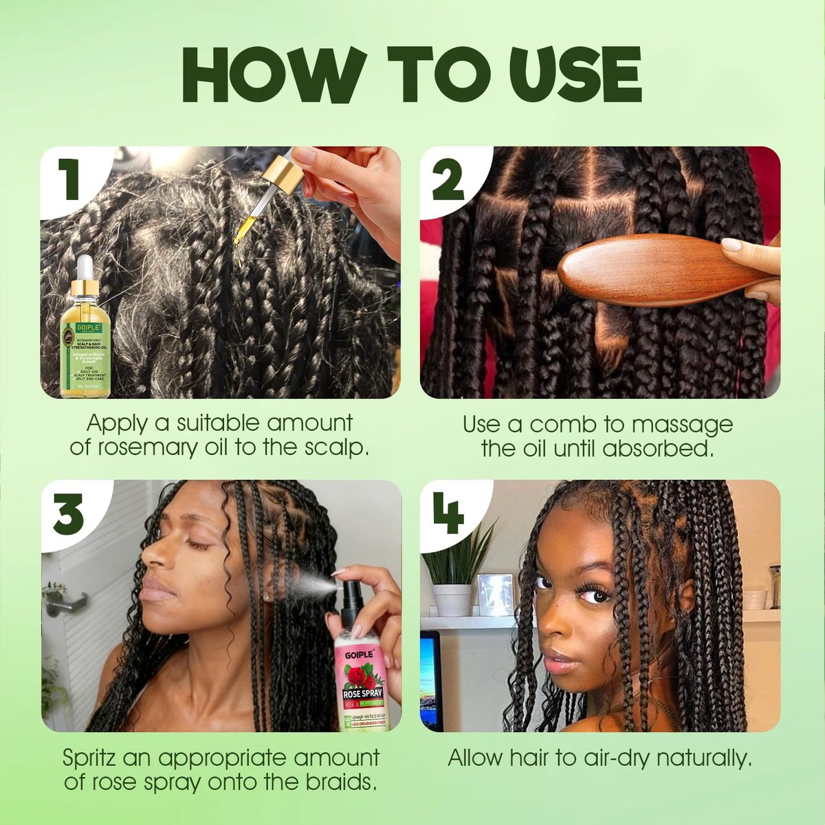 Rose Water Hair Loc Spray Refreshing for Locs – Hydrating Scalp Moisturizer with Dreadlock Brush, Wide Tooth Comb & Rosemary Oil Set for Hair Growth Avelisse