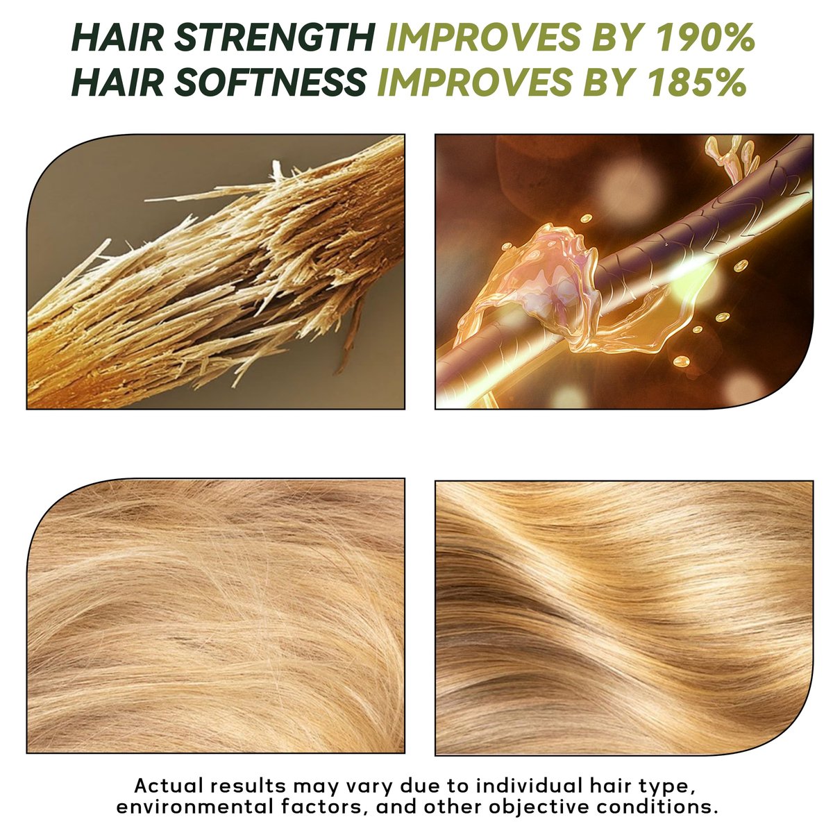 CLEANFULL Hydrate Soft Conditioner for Dry Damaged Hair - Botanical Bonding Repair Treatment, Nourishes Hair Mask for Color Treated Brittle Hair, Strengthens & Adds Shine (8.8 fl oz) Avelisse
