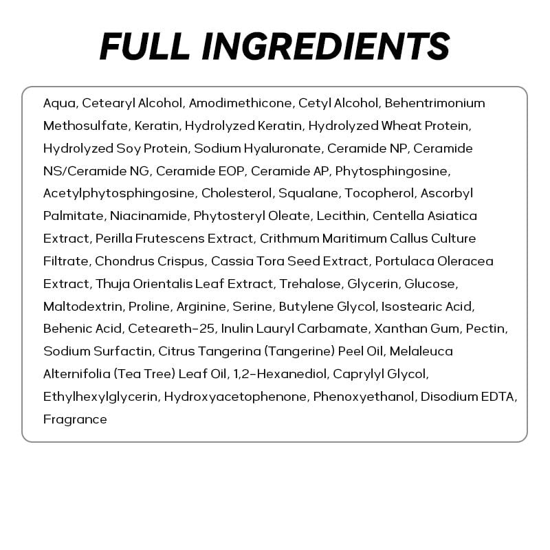 CLEANFULL Hydrate Soft Conditioner for Dry Damaged Hair - Botanical Bonding Repair Treatment, Nourishes Hair Mask for Color Treated Brittle Hair, Strengthens & Adds Shine (8.8 fl oz) Avelisse