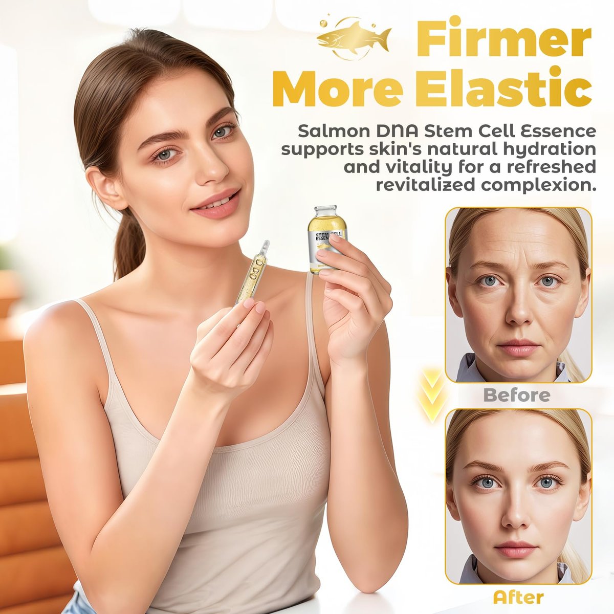 Salmon DNA Ampoule with PDRN & Niacinamide – Deep Hydration & Radiance Serum, 1 fl oz (30ml) Avelisse