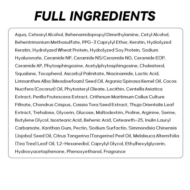 CLEANFULL Botanical Keratin Hair Mask – Silicone Free Deep Repair Conditioner for Dry Damaged Hair, Vegan 10 fl oz Avelisse