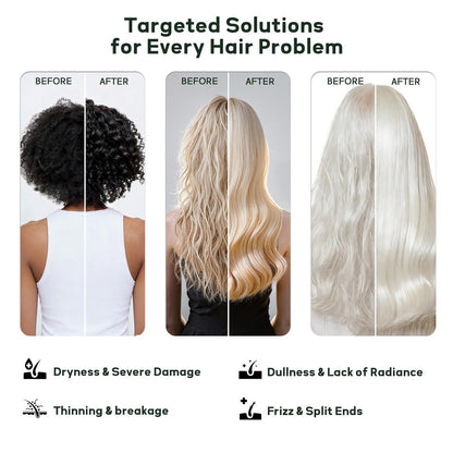 CLEANFULL Botanical Keratin Hair Mask – Silicone Free Deep Repair Conditioner for Dry Damaged Hair, Vegan 10 fl oz Avelisse