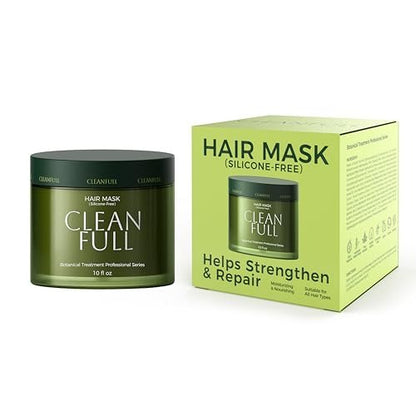 CLEANFULL Botanical Keratin Hair Mask – Silicone Free Deep Repair Conditioner for Dry Damaged Hair, Vegan 10 fl oz Avelisse