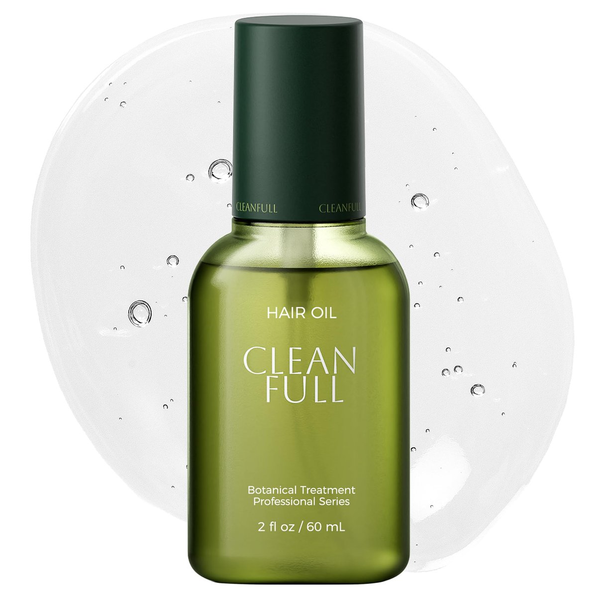 CLEANFULL Botanical Hair Oil for Dry & Damaged Hair – Lightweight Leave-In Serum with Heat Protection, Frizz Control, Shine & Split End Care, Vegan & Cruelty-Free, Paraben & Sulfate Free (2 fl oz) Avelisse