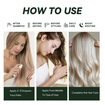 CLEANFULL Botanical Hair Oil for Dry & Damaged Hair – Lightweight Leave-In Serum with Heat Protection, Frizz Control, Shine & Split End Care, Vegan & Cruelty-Free, Paraben & Sulfate Free (2 fl oz) Avelisse