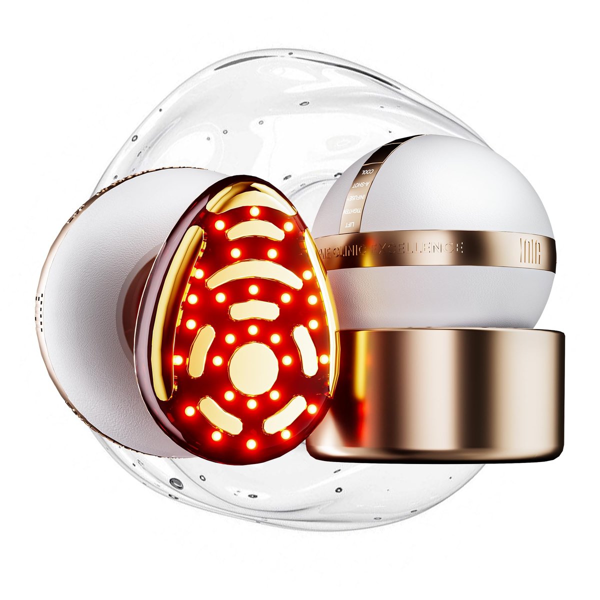INIA SPHERA Upgraded 8-in-1 Microcurrent Facial Device for Face & Neck – Red Light, Thermal & Cooling Beauty Tool, 5 Custom Modes, At-Home Skin Stimulation & Glow Care Skincare Tool Avelisse