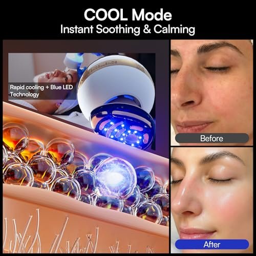 INIA SPHERA Upgraded 8-in-1 Microcurrent Facial Device for Face & Neck – Red Light, Thermal & Cooling Beauty Tool, 5 Custom Modes, At-Home Skin Stimulation & Glow Care Skincare Tool Avelisse
