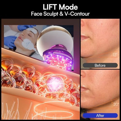 INIA SPHERA Upgraded 8-in-1 Microcurrent Facial Device for Face & Neck – Red Light, Thermal & Cooling Beauty Tool, 5 Custom Modes, At-Home Skin Stimulation & Glow Care Skincare Tool Avelisse