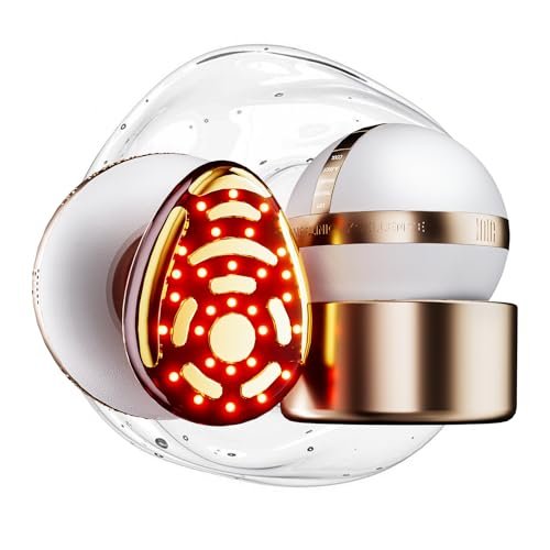 INIA SPHERA Upgraded 8-in-1 Microcurrent Facial Device for Face & Neck – Red Light, Thermal & Cooling Beauty Tool, 5 Custom Modes, At-Home Skin Stimulation & Glow Care Skincare Tool Avelisse