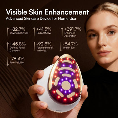 INIA SPHERA Upgraded 8-in-1 Microcurrent Facial Device for Face & Neck – Red Light, Thermal & Cooling Beauty Tool, 5 Custom Modes, At-Home Skin Stimulation & Glow Care Skincare Tool Avelisse