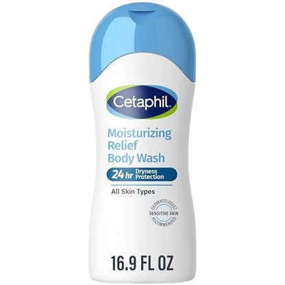 Cetaphil Moisturizing Body Wash 16.9 fl oz - Hydrating Gentle Cleanser for Sensitive & Dry Skin