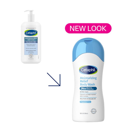 Cetaphil Moisturizing Body Wash 16.9 fl oz - Hydrating Gentle Cleanser for Sensitive & Dry Skin