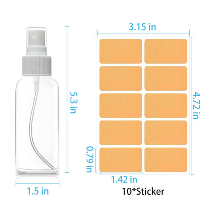 DNSEN 5 Pack 3.4 oz Travel Spray Bottles - TSA Approved Fine Mist Refillable Empty Clear Plastic Bottles with Labels