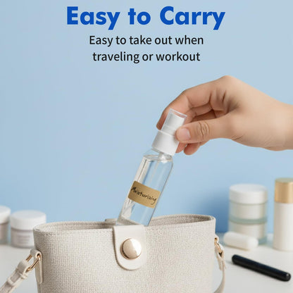 DNSEN 5 Pack 3.4 oz Travel Spray Bottles - TSA Approved Fine Mist Refillable Empty Clear Plastic Bottles with Labels