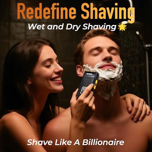 8500RPM Leather-Wrapped Close Shave Foil Shaver for Men - 3-Speed Electric Razor with Travel Case, USB-C Rechargeable, 200min Runtime Avelisse