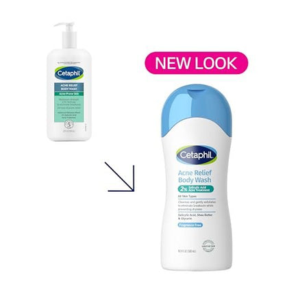 Cetaphil Acne Relief Body Wash - 16.9 fl oz | Salicylic Acid Body Wash for Sensitive, Acne-Prone Skin