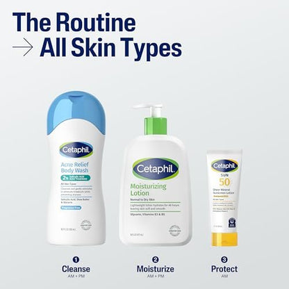 Cetaphil Acne Relief Body Wash - 16.9 fl oz | Salicylic Acid Body Wash for Sensitive, Acne-Prone Skin