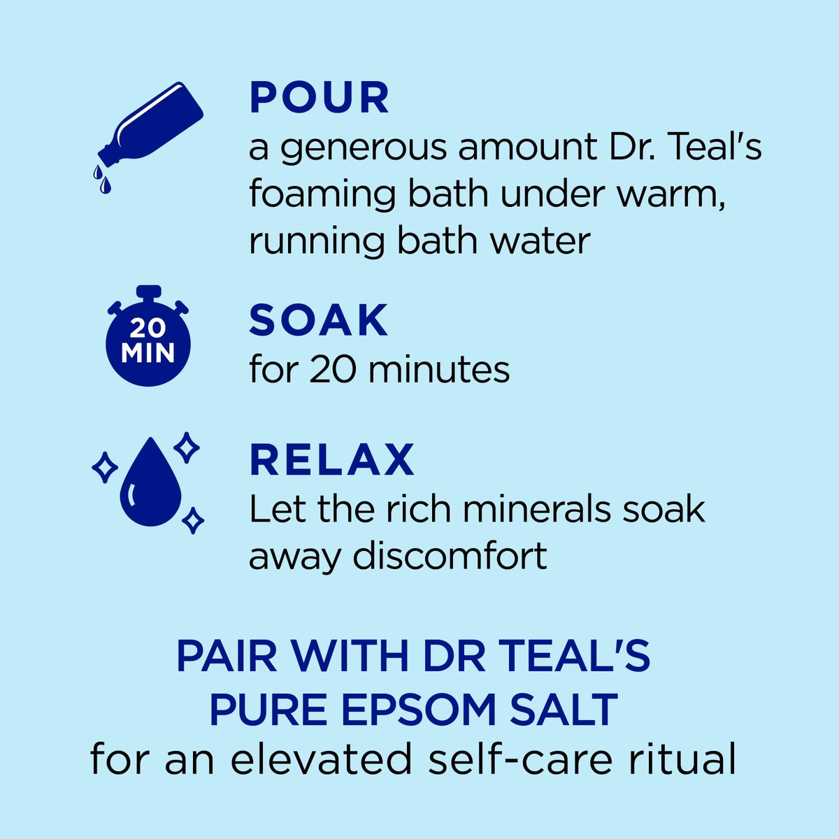 Dr Teal's Foaming Bath with Pure Epsom Salt, Restorative Minerals with Magnesium, Potassium, Zinc & Essential Oils, 62.5 fl oz - görsel 5