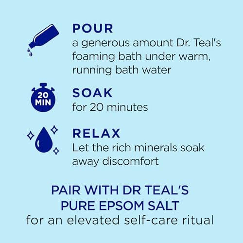 Dr Teal's Foaming Bath with Pure Epsom Salt, Restorative Minerals with Magnesium, Potassium, Zinc & Essential Oils, 62.5 fl oz - görsel 6