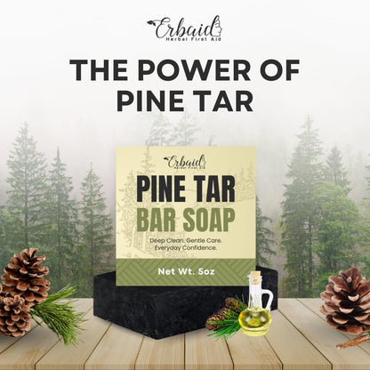 Pine Tar Soap – Natural Cleansing Bar for Men with Activated Charcoal & Colloidal Oatmeal – Acne, Eczema, Psoriasis & Itch Relief – Face & Body Wash – Made in the USA (5 oz)