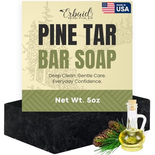 Pine Tar Soap – Natural Cleansing Bar for Men with Activated Charcoal & Colloidal Oatmeal – Acne, Eczema, Psoriasis & Itch Relief – Face & Body Wash – Made in the USA (5 oz) - görsel 2