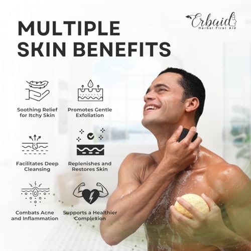 Pine Tar Soap – Natural Cleansing Bar for Men with Activated Charcoal & Colloidal Oatmeal – Acne, Eczema, Psoriasis & Itch Relief – Face & Body Wash – Made in the USA (5 oz) - görsel 8