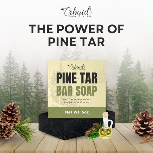 Pine Tar Soap – Natural Cleansing Bar for Men with Activated Charcoal & Colloidal Oatmeal – Acne, Eczema, Psoriasis & Itch Relief – Face & Body Wash – Made in the USA (5 oz) - görsel 4