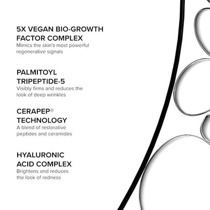 DRMTLGY Needle-less Growth Factor Serum for Face – Multi-Peptide & Hyaluronic Acid Firming and Lifting Serum, Skin Barrier Support & Wrinkle Care, 1 Fl Oz Avelisse