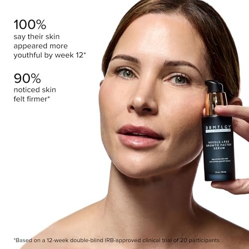 DRMTLGY Needle-less Growth Factor Serum for Face – Multi-Peptide & Hyaluronic Acid Firming and Lifting Serum, Skin Barrier Support & Wrinkle Care, 1 Fl Oz Avelisse